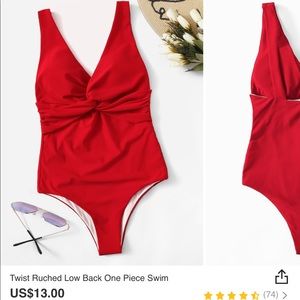 Red One Piece Swimsuit